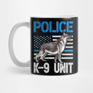 Police K 9 Unit T shirt Thin Blue Line Officer Dog Costume Mug